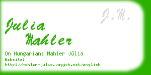 julia mahler business card